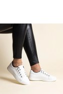 Białe sneakersy eko skóra Cathleen - z czarnym elementem - Solea Solea Białe sneakersy eko skóra Cathleen - z czarnym elementem - Solea Solea