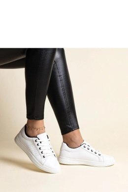 Białe sneakersy eko skóra Cathleen - z czarnym elementem - Solea Solea