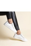 Białe sneakersy eko skóra Cathleen - z czarnym elementem - Solea Solea Białe sneakersy eko skóra Cathleen - z czarnym elementem - Solea Solea
