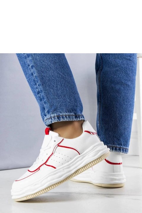 Białe sneakersy z czerwonymi wstawkami Nettie - Solea Solea Białe sneakersy z czerwonymi wstawkami Nettie - Solea Solea
