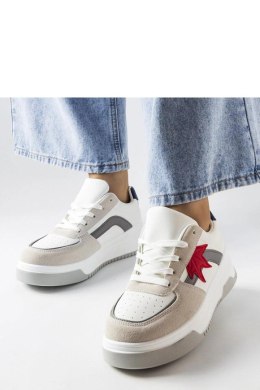 Białe sneakersy z eko zamszową wstawką Kollins - Solea Solea