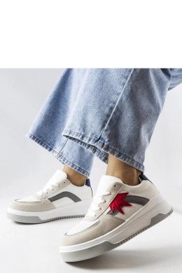 Białe sneakersy z eko zamszową wstawką Kollins - Solea Solea
