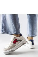 Białe sneakersy z eko zamszową wstawką Kollins - Solea Solea Białe sneakersy z eko zamszową wstawką Kollins - Solea Solea