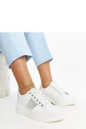 Biało-srebrne sneakersy na grubszej podeszwie Finestra - Solea Solea Biało-srebrne sneakersy na grubszej podeszwie Finestra - Solea Solea
