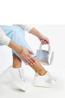 Biało-srebrne sneakersy na grubszej podeszwie Finestra - Solea Solea