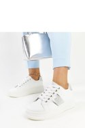 Biało-srebrne sneakersy na grubszej podeszwie Finestra - Solea Solea Biało-srebrne sneakersy na grubszej podeszwie Finestra - Solea Solea