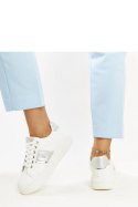 Biało-srebrne sneakersy na grubszej podeszwie Finestra - Solea Solea Biało-srebrne sneakersy na grubszej podeszwie Finestra - Solea Solea