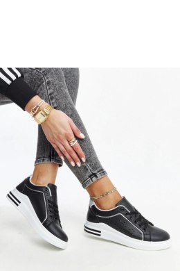 Czarne sneakersy ażurowe z brokatem Zorka - Solea Solea