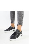 Czarne sneakersy ażurowe z brokatem Zorka - Solea Solea Czarne sneakersy ażurowe z brokatem Zorka - Solea Solea