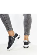 Czarne sneakersy ażurowe z brokatem Zorka - Solea Solea Czarne sneakersy ażurowe z brokatem Zorka - Solea Solea