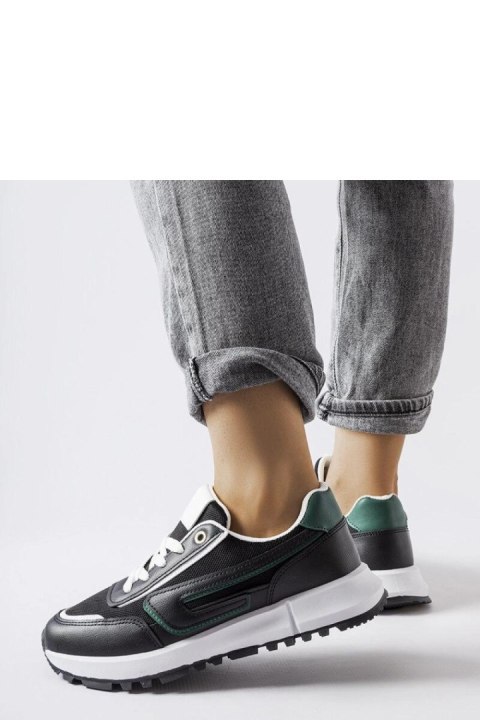 Czarne sneakersy z zielonym akcentem Tod - Solea Solea Czarne sneakersy z zielonym akcentem Tod - Solea Solea