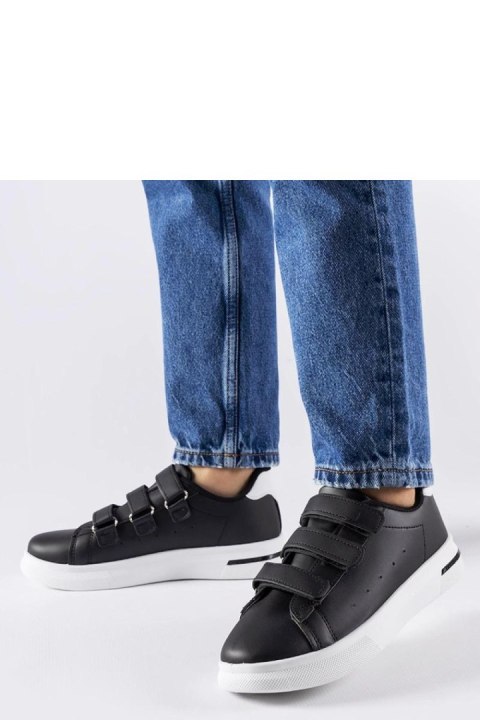 Czarne sneakersy zapinane na rzepy Paré - biała podeszwa - Solea Solea Czarne sneakersy zapinane na rzepy Paré - biała podeszwa - Solea Solea