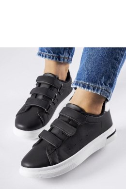 Czarne sneakersy zapinane na rzepy Paré - biała podeszwa - Solea Solea