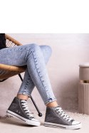 Czarne wysokie trampki z siateczki błyszczącej Ranifali - Solea Solea Czarne wysokie trampki z siateczki błyszczącej Ranifali - Solea Solea