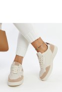 Beżowe sneakersy z brokatem Juwan - Solea Solea