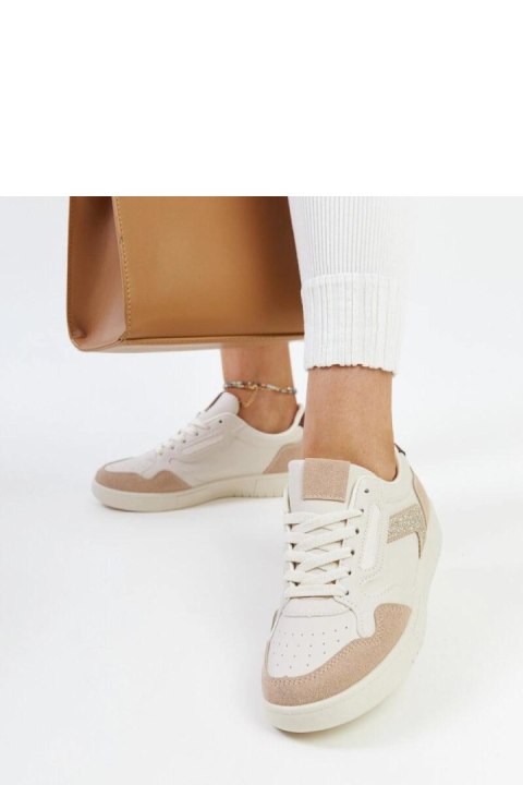Beżowe sneakersy z brokatem Juwan - Solea Solea Beżowe sneakersy z brokatem Juwan - Solea Solea