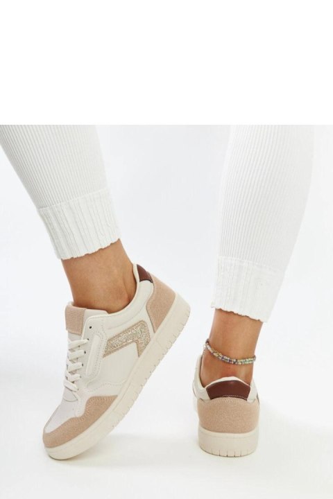 Beżowe sneakersy z brokatem Juwan - Solea Solea Beżowe sneakersy z brokatem Juwan - Solea Solea