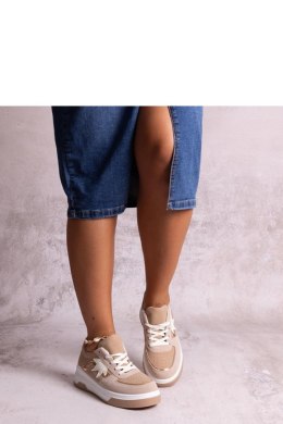 Beżowe sneakersy z lustrzaną wstawką Kollins - Solea Solea
