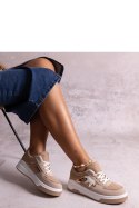 Beżowe sneakersy z lustrzaną wstawką Kollins - Solea Solea Beżowe sneakersy z lustrzaną wstawką Kollins - Solea Solea