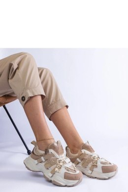 Beżowe sneakersy ze złotymi wstawkami Candra - Solea Solea