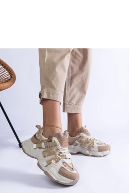 Beżowe sneakersy ze złotymi wstawkami Candra - Solea Solea