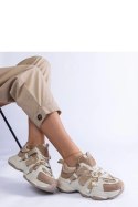 Beżowe sneakersy ze złotymi wstawkami Candra - Solea Solea Beżowe sneakersy ze złotymi wstawkami Candra - Solea Solea
