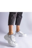 Białe sneakersy z brokatowymi wstawkami Rigel - Solea Solea Białe sneakersy z brokatowymi wstawkami Rigel - Solea Solea