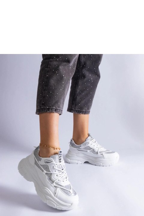Białe sneakersy z brokatowymi wstawkami Rigel - Solea Solea Białe sneakersy z brokatowymi wstawkami Rigel - Solea Solea