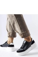 Czarne sneakersy na grubej platformie Seluci - Solea Solea