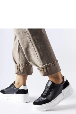 Czarne sneakersy na grubej platformie Seluci - Solea Solea