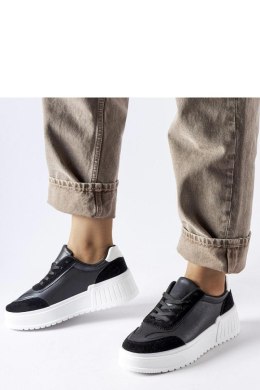 Czarne sneakersy na grubej platformie Seluci - Solea Solea
