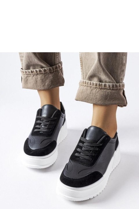 Czarne sneakersy na grubej platformie Seluci - Solea Solea Czarne sneakersy na grubej platformie Seluci - Solea Solea