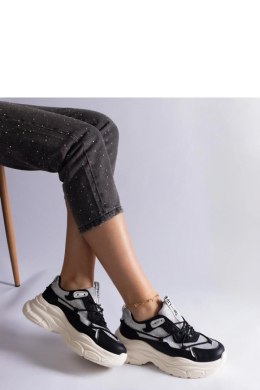 Czarne sneakersy z brokatowymi wstawkami Rigel - Solea Solea