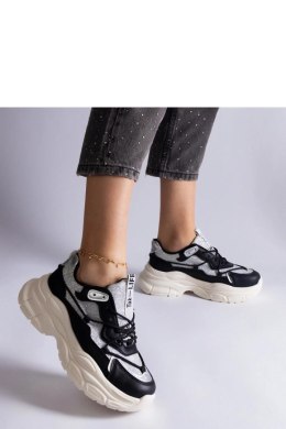 Czarne sneakersy z brokatowymi wstawkami Rigel - Solea Solea