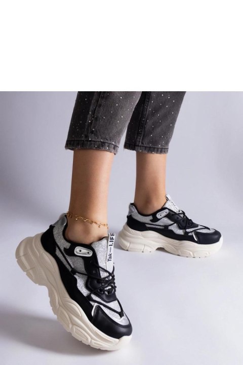 Czarne sneakersy z brokatowymi wstawkami Rigel - Solea Solea Czarne sneakersy z brokatowymi wstawkami Rigel - Solea Solea