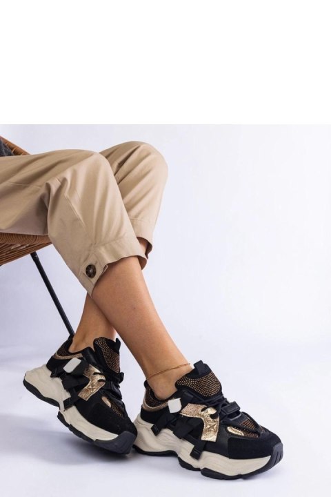 Czarne sneakersy ze złotymi wstawkami Candra - Solea Solea