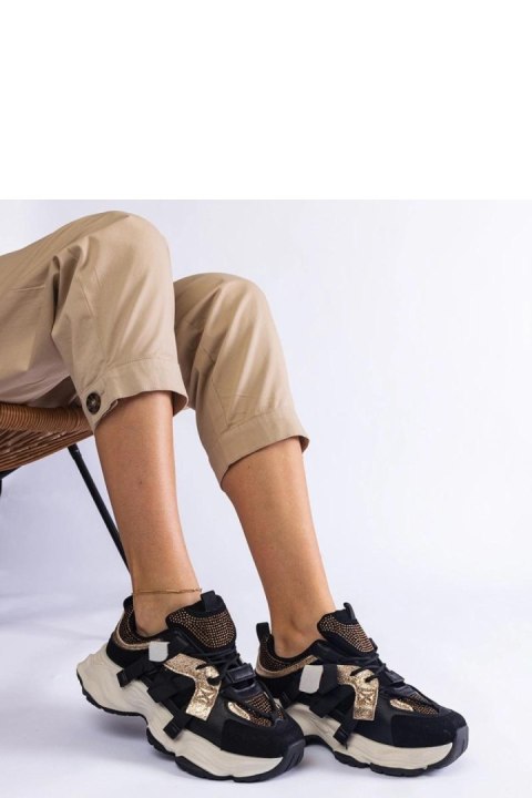 Czarne sneakersy ze złotymi wstawkami Candra - Solea Solea Czarne sneakersy ze złotymi wstawkami Candra - Solea Solea