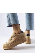 Beżowe sneakersy na grubej platformie Seluci - Solea Solea Beżowe sneakersy na grubej platformie Seluci - Solea Solea