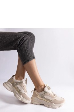 Beżowe sneakersy z brokatowymi wstawkami Clorinda - Solea Solea