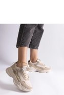 Beżowe sneakersy z brokatowymi wstawkami Clorinda - Solea Solea Beżowe sneakersy z brokatowymi wstawkami Clorinda - Solea Solea