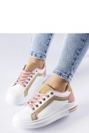Biało-różowe sneakersy na platformie Mayfield ze złotymi elementami - Solea Solea Biało-różowe sneakersy na platformie Mayfield ze złotymi elementami - Solea Solea