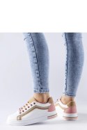 Biało-różowe sneakersy na platformie Mayfield ze złotymi elementami - Solea Solea Biało-różowe sneakersy na platformie Mayfield ze złotymi elementami - Solea Solea