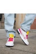 Biało-różowe sneakersy z żółtym językiem Archie - Solea Solea Biało-różowe sneakersy z żółtym językiem Archie - Solea Solea