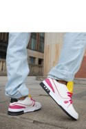 Biało-różowe sneakersy z żółtym językiem Archie - Solea Solea Biało-różowe sneakersy z żółtym językiem Archie - Solea Solea
