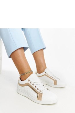 Biało-złote sneakersy na platformie Amala - Solea Solea