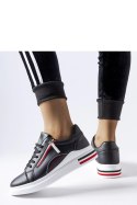 Czarne sneakersy na białej podeszwie Anaunia - Solea Solea