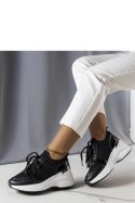 Czarne sneakersy na koturnie Ann - Solea Solea