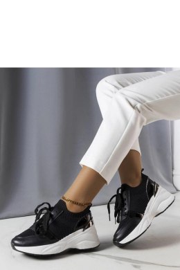 Czarne sneakersy na koturnie Ann - Solea Solea