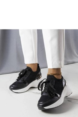 Czarne sneakersy na koturnie Ann - Solea Solea
