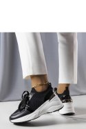 Czarne sneakersy na koturnie Ann - Solea Solea
